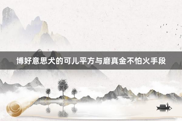 博好意思犬的可儿平方与磨真金不怕火手段